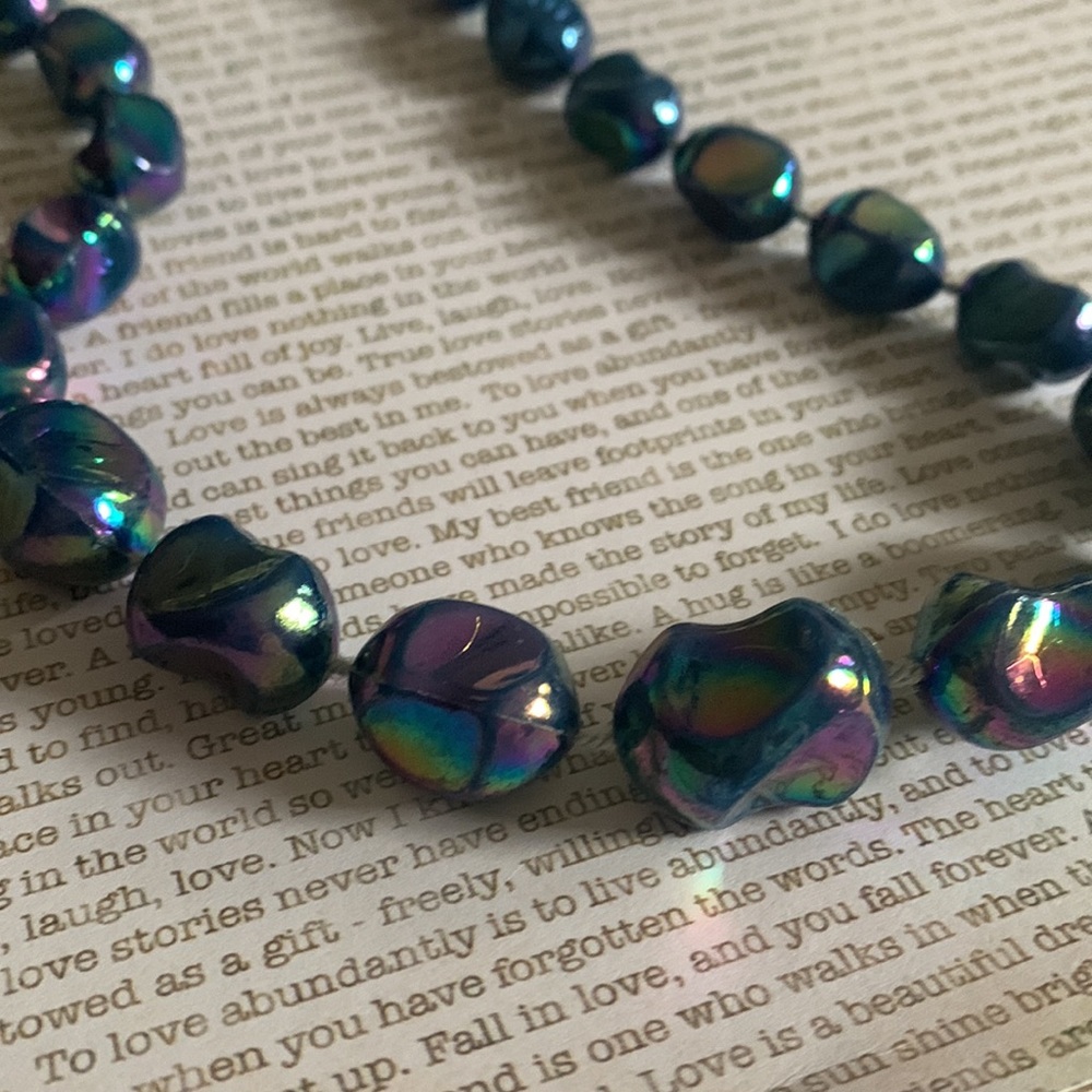 Vintage Estate Aurora Borealis Color Beaded Jewelry Fashion Costume Necklace